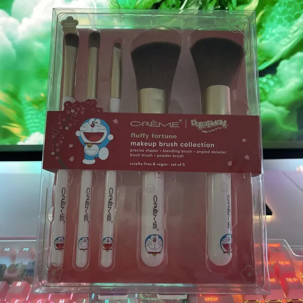 The Creme Shop Doraemon Brush Collection 5 Silky Soft Set Korea Fluffy Fortune